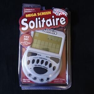 Mega Screen Solitaire 77803 Handheld Digital Game Classic Collection New OPEN